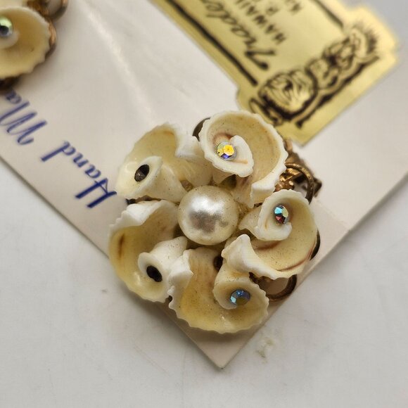 Trader Halls Hawaiian Village Necklace And Clip-On Earrings Set 50s 60s Vintage - Picture 3 of 11